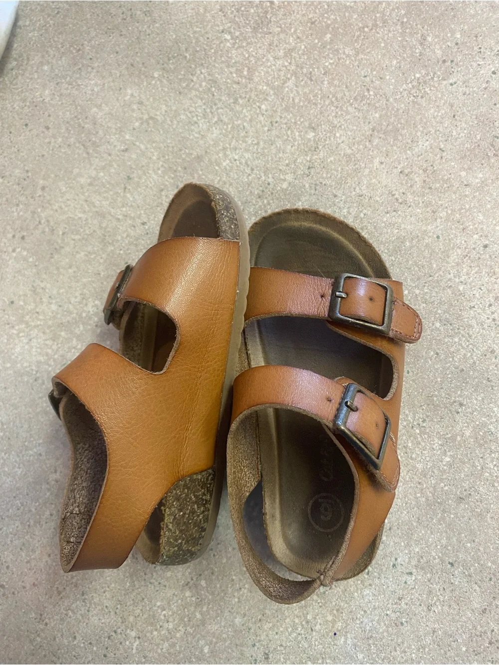 Cat & Jack Tan Double-Buckle Kids Sandals